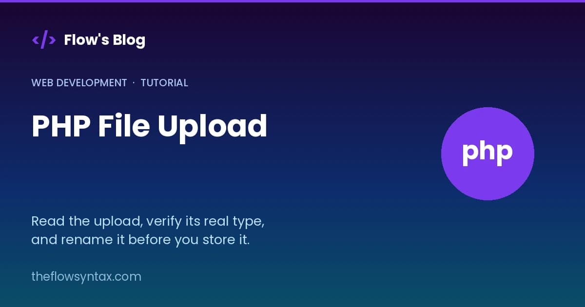PHP File Upload: Handle $_FILES Safely