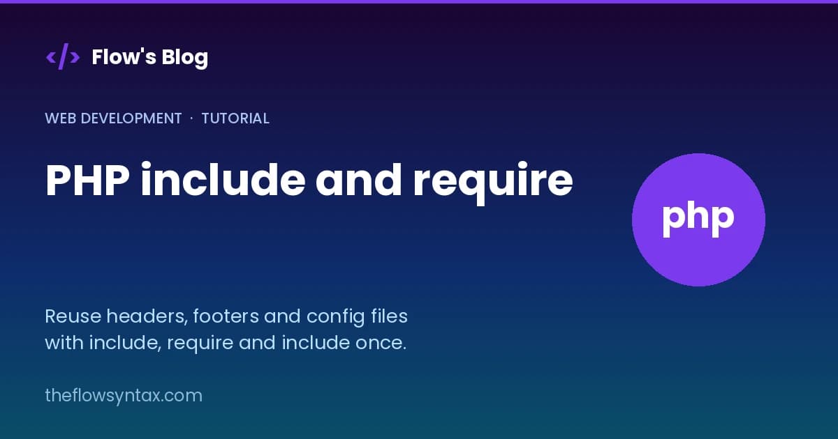 PHP include and require: Reuse Code Across Pages