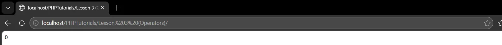 PHP modulus operator output showing 0, meaning the number is even