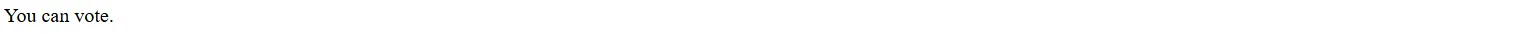 PHP if else statement output showing You can vote