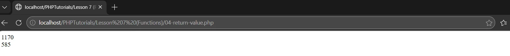 PHP functions return value output showing 1170 and 585 after adding tax