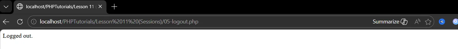 PHP sessions logout output after clearing $_SESSION and destroying the session